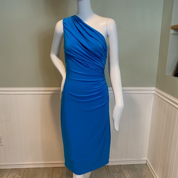 Lauren Ralph Lauren Dresses & Skirts - Lauren One Shoulder Ruched Matte Jersey Midi Dress